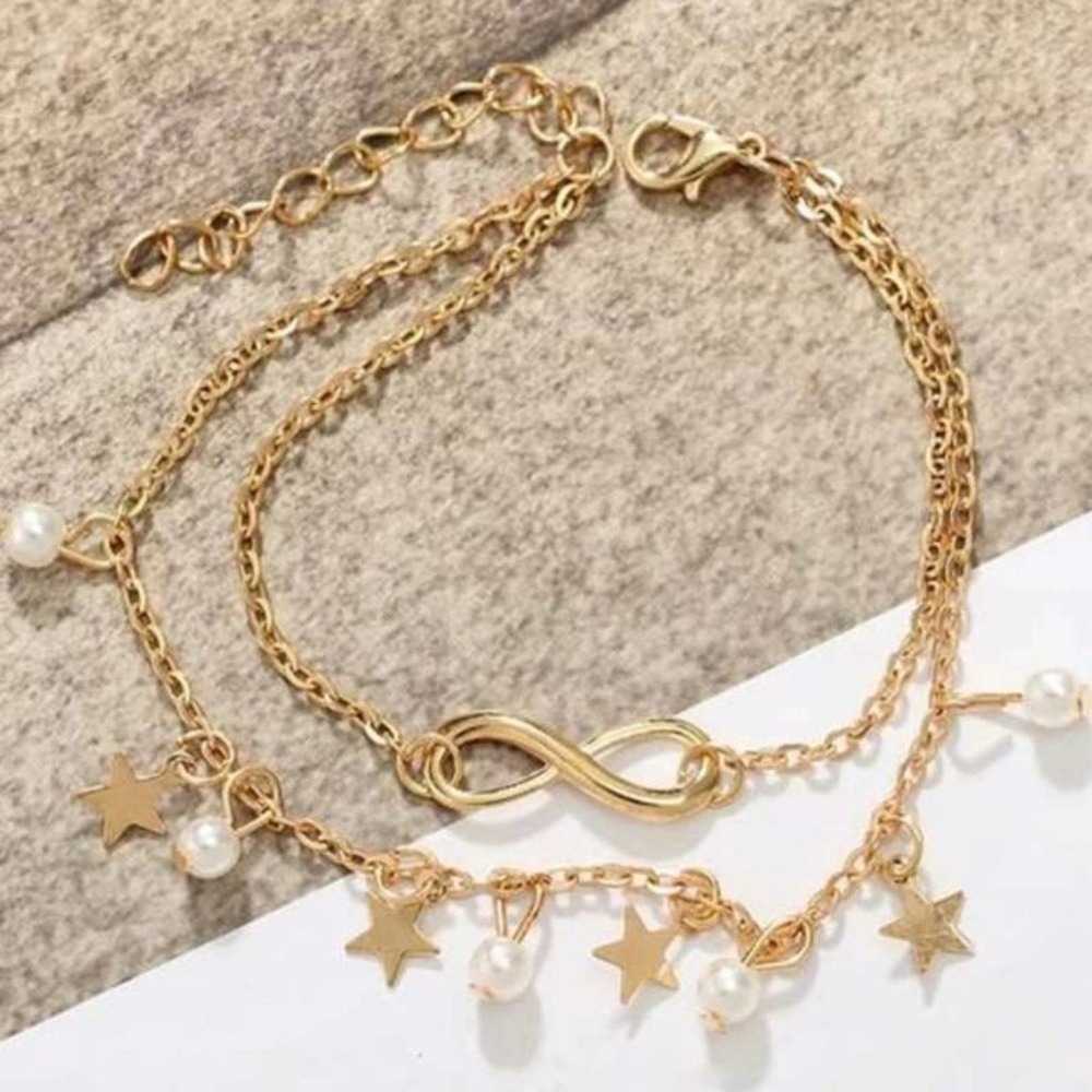 7/$35 Dainty Trendy Star Infinity Charm Anklet - Picture 6 of 6